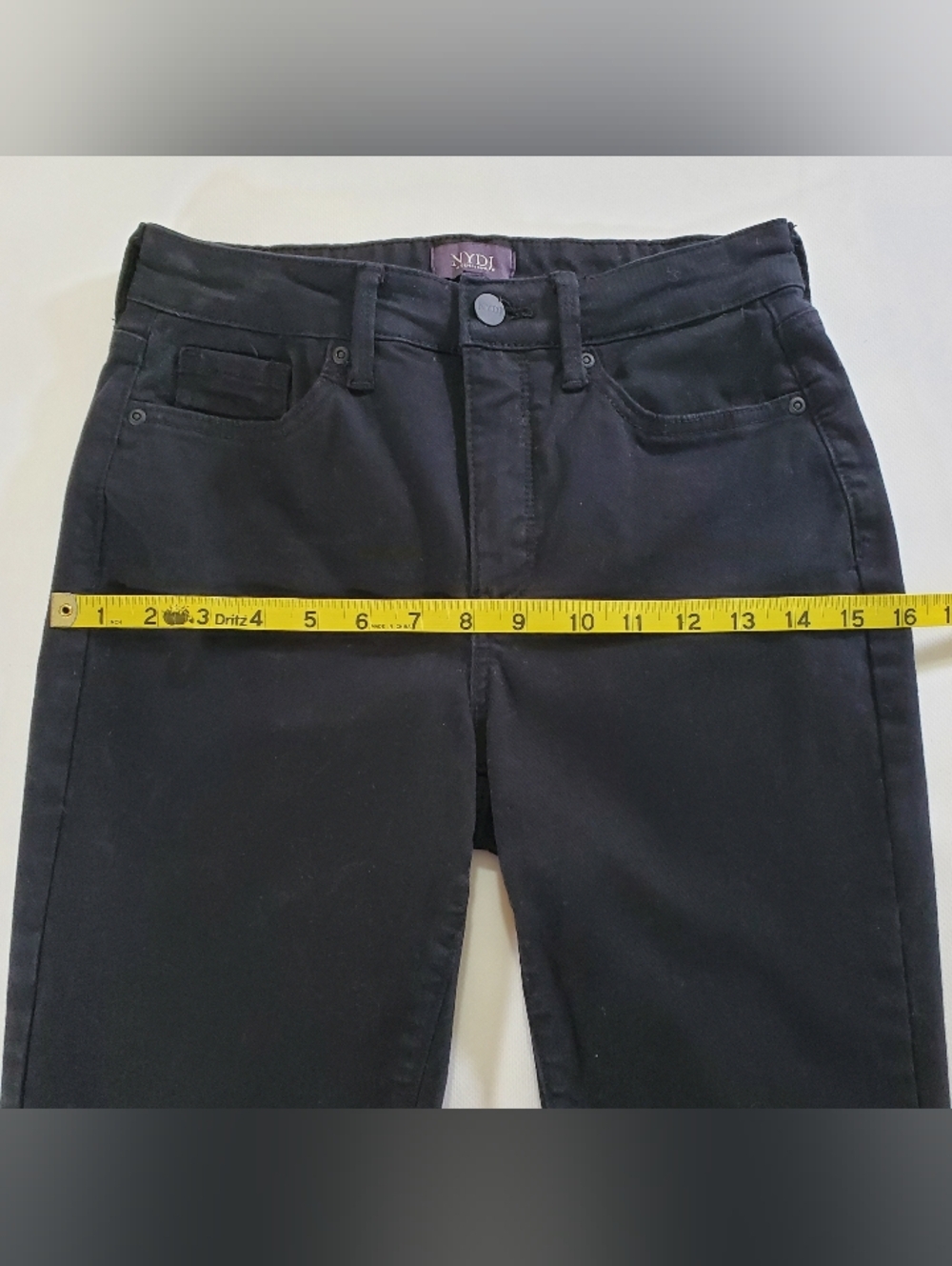 7643 * NYDJ Billie Mini Bootcut Jeans High Rise Slimming Black Denim Size 0 - Picture 11 of 14